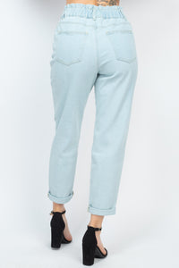 Double Button High-waisted Jeans