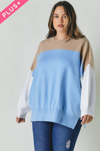 Jersey oversized multicolor con cuello redondo