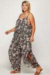 Plus Size Floral Print Jumpsuit