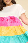 Vestido mini de tirantes con estampado de múltiples colores