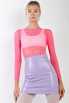 Lavender Faux Leather High Waist Mini Skirt