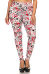 Leggings largos con estampado de corazones de talla grande en un estilo ajustado con cintura alta con banda