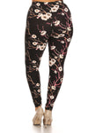 Leggings largos con estampado floral de talla grande en un estilo ajustado con cintura alta con bandas