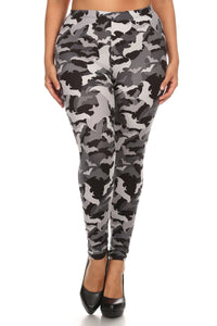 Leggings largos con estampado de talla grande en un estilo ajustado con cintura alta con banda.