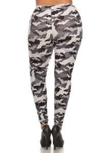 Leggings largos con estampado de talla grande en un estilo ajustado con cintura alta con banda.