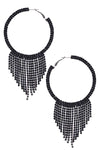 Rhinestone Edge Dangle Hoop Earring