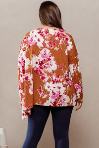 Floral Print Yummy Rib Knit Top