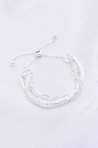 Flat Snake Chain Oval Link Slide Metal Bracelet