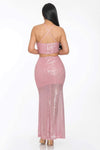 Vestido Maxi de Lentejuelas Sxy Back