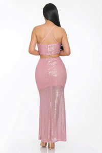 Vestido Maxi de Lentejuelas Sxy Back