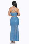 Vestido Maxi de Lentejuelas Sexy Back