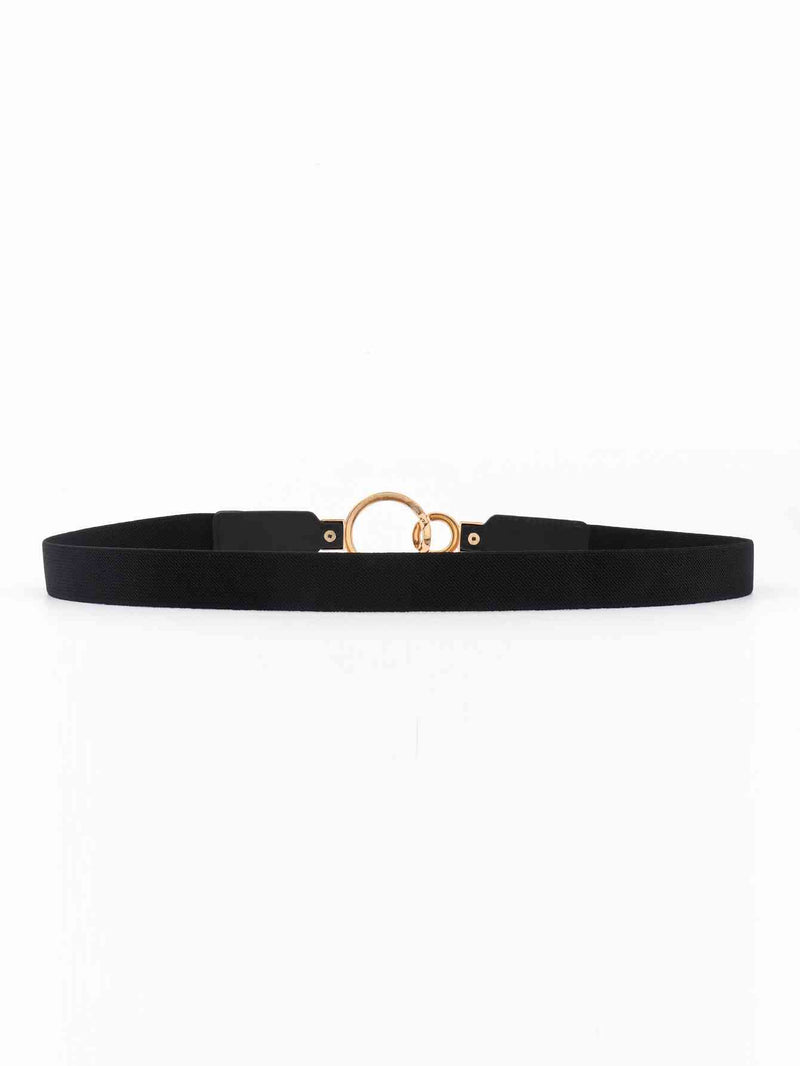 Double Ring Buckle Elastic PU Belt