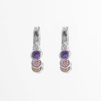 Pendientes Huggie de Plata de Ley 925 con Circonitas